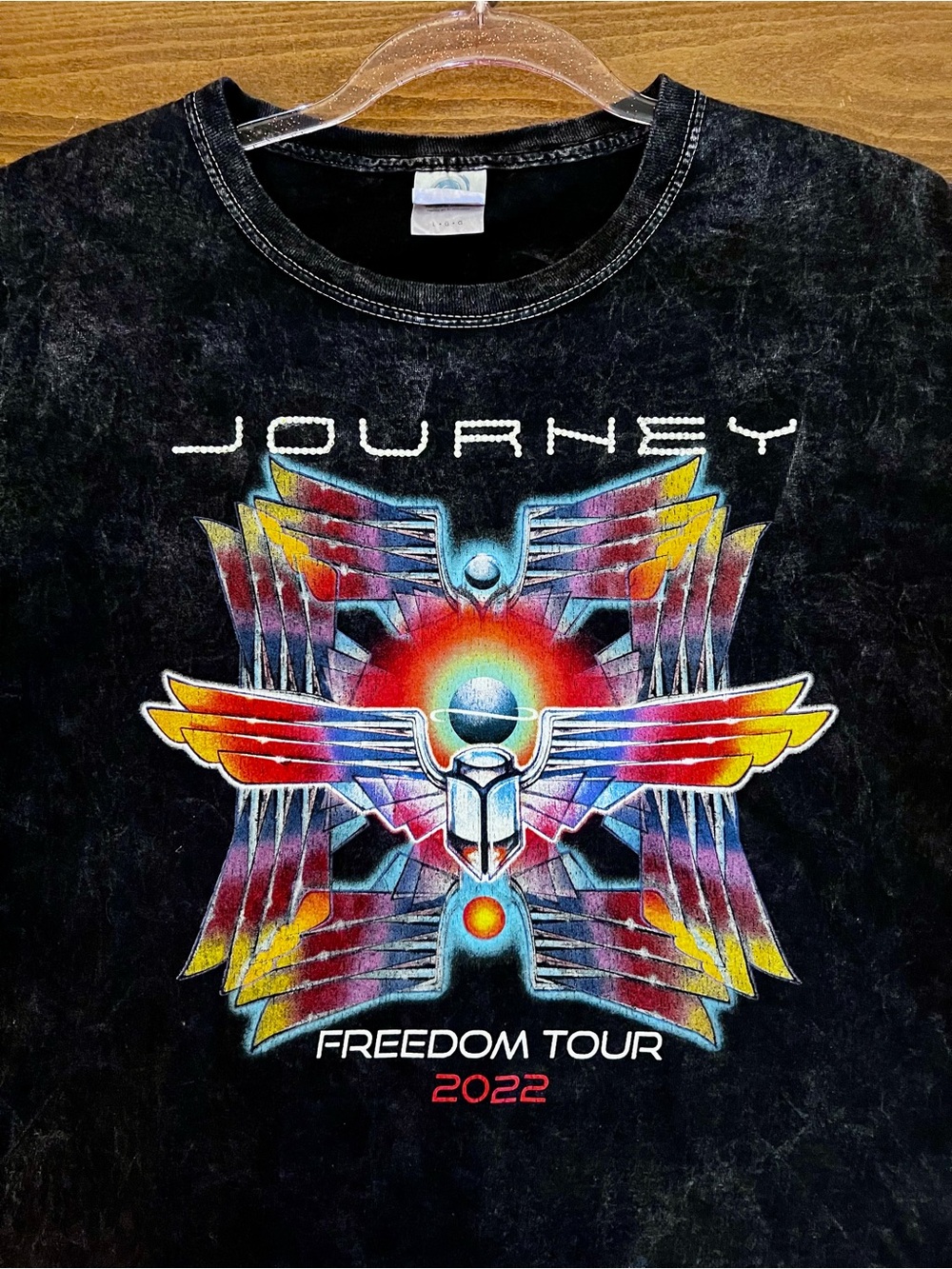 Journey Concert Freedom Tour 2022 Graphic Tee - Rhinestones Black